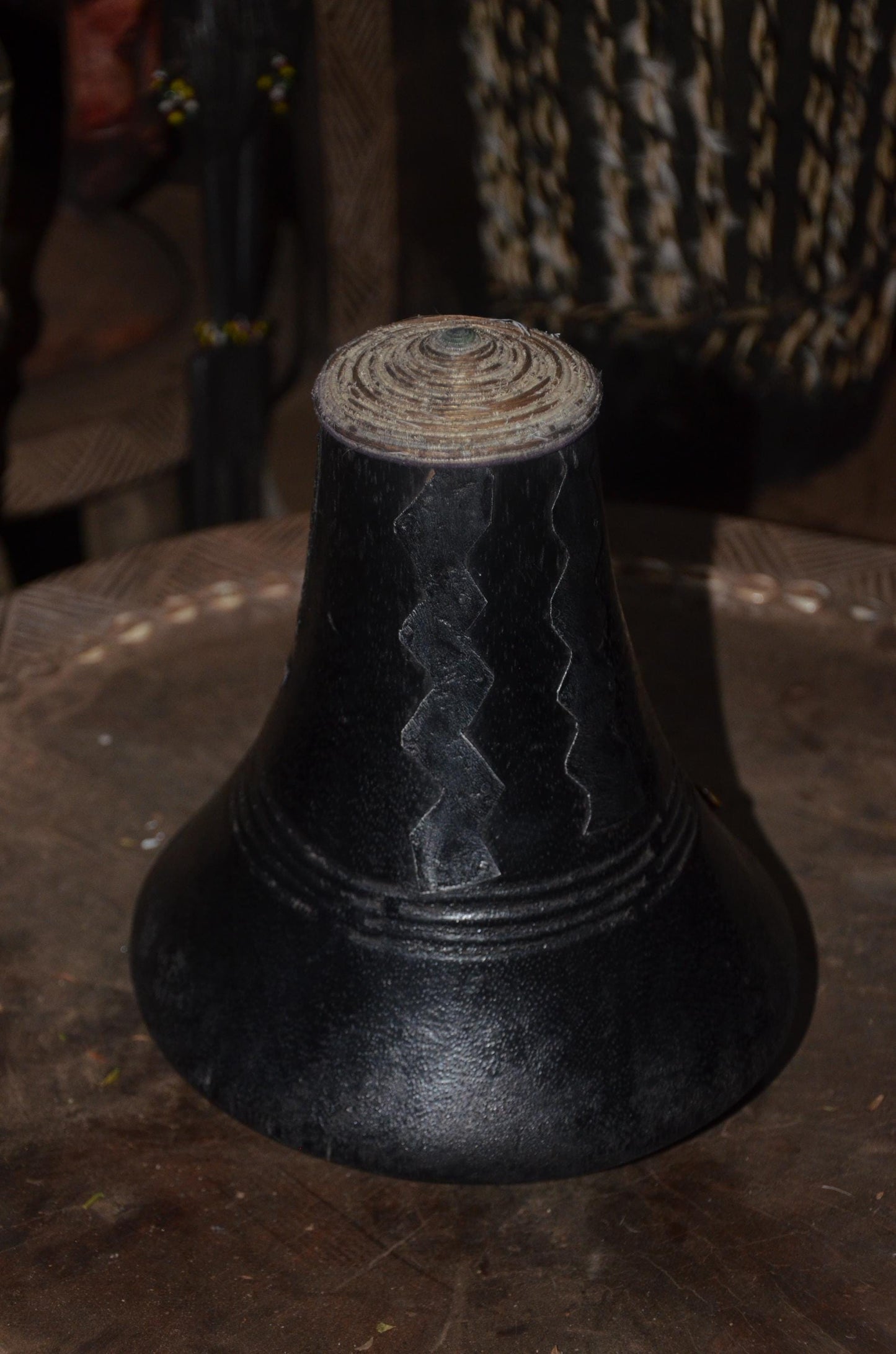 Handcrafted Rwandan Icyansi Wooden Milk Pot | Traditional Heritage Dairy Vessel