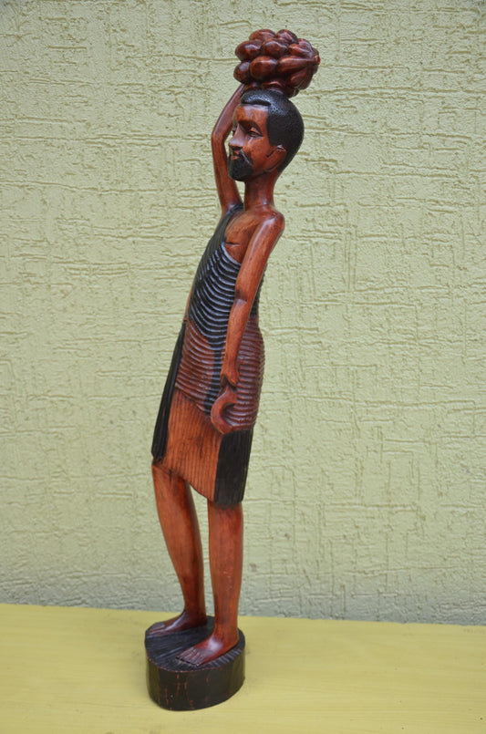 East African Wooden Male Harvester Sculpture | Tribal Art