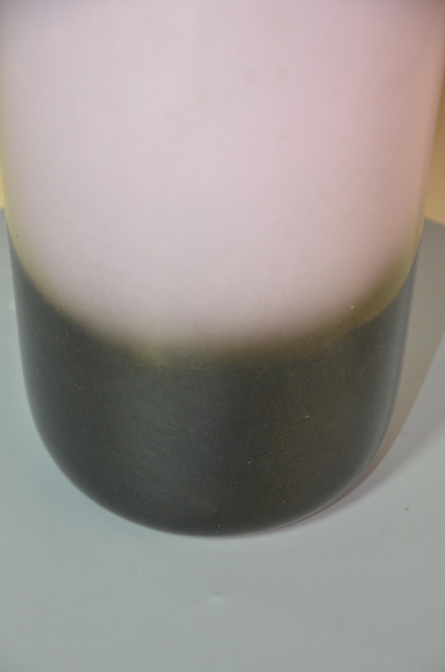 Hand-Carved Wood Cylinder Vase | Pink and Black Ombre Pillar Vessel, Nordic Decor