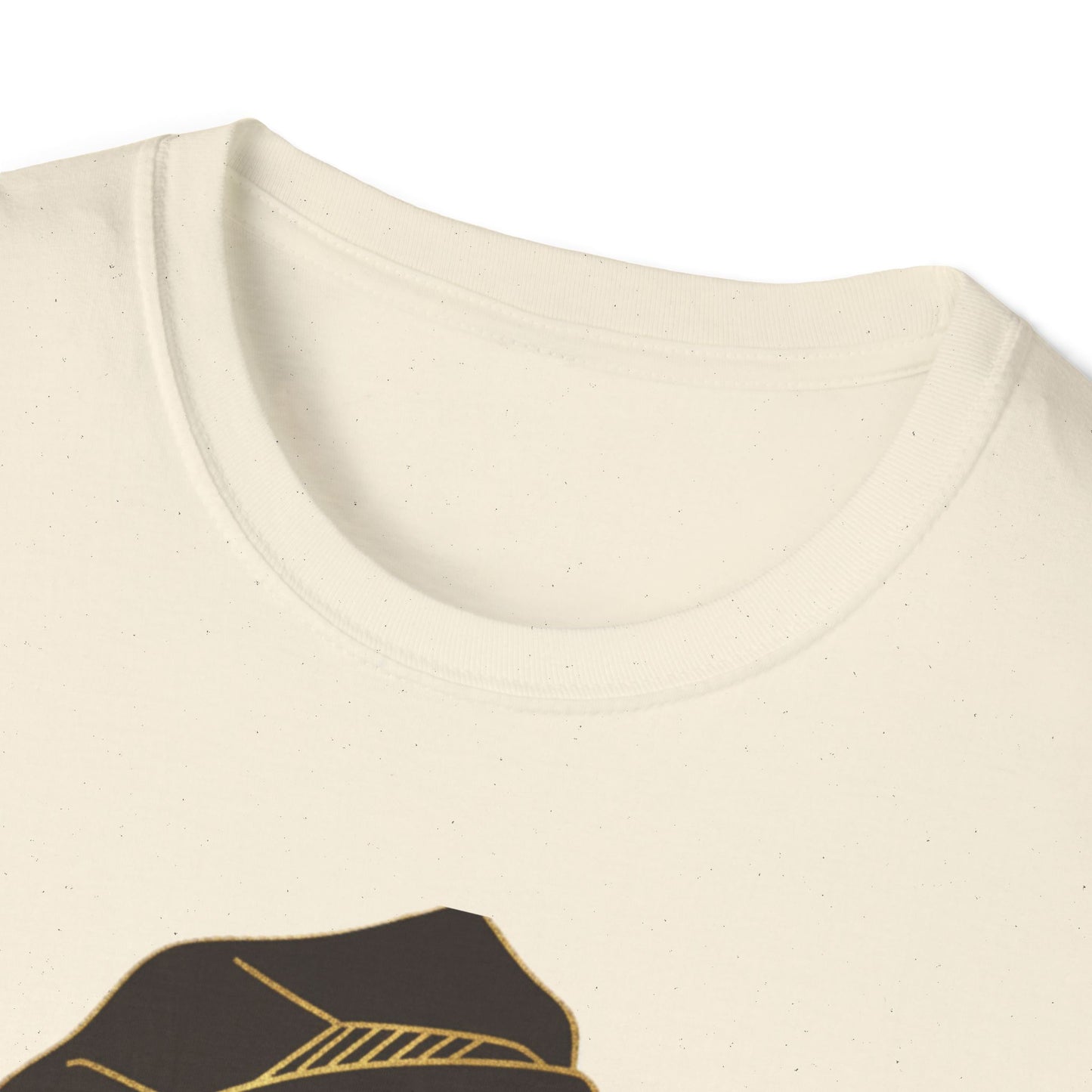 African Goddess Silhouette T-Shirt — Black Woman Profile with Gold Headwrap