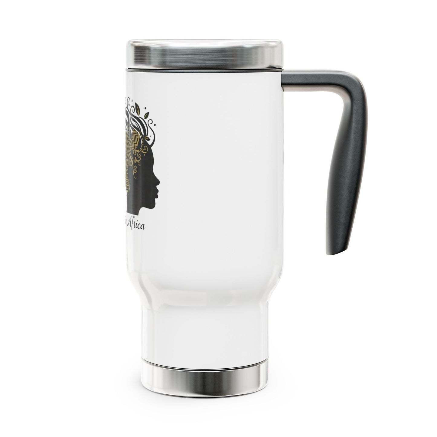 Afro Silhouette Travel Mug — 14oz Stainless Steel Coffee Tumbler