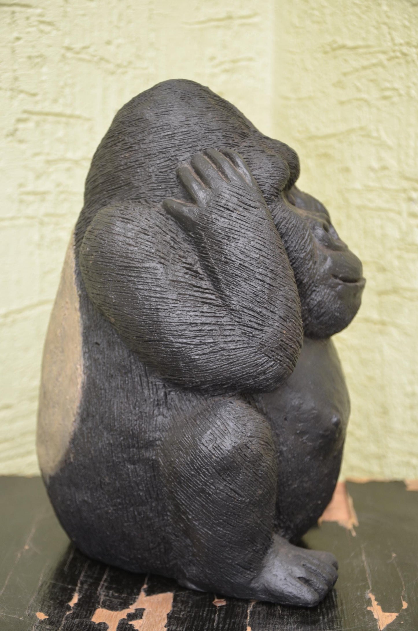 Handcrafted Clay Sculpture | Seated Gorilla