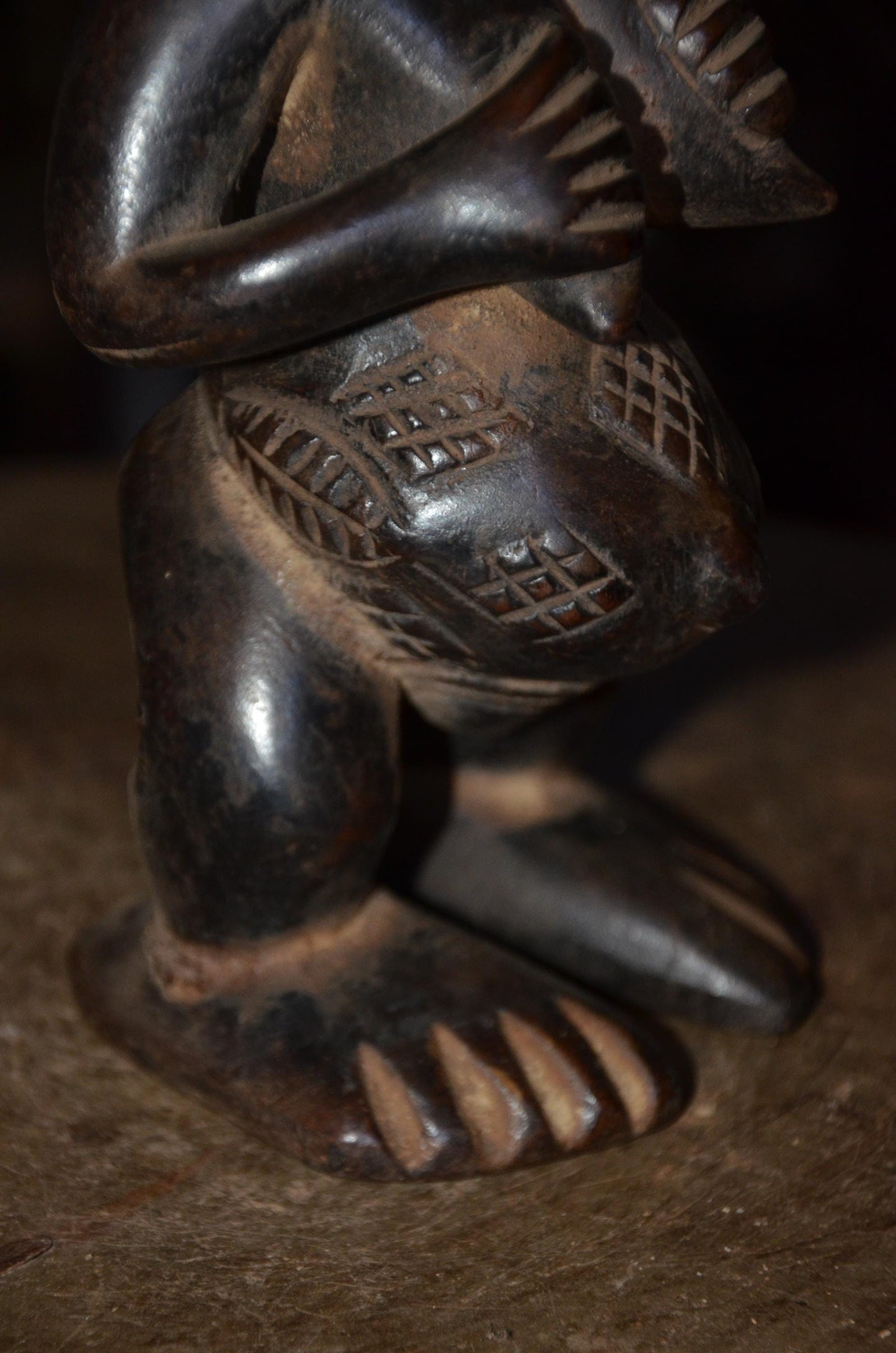 Authentic Luba Statue | Female Ancestor Figure | Hand-Carved Wood Art