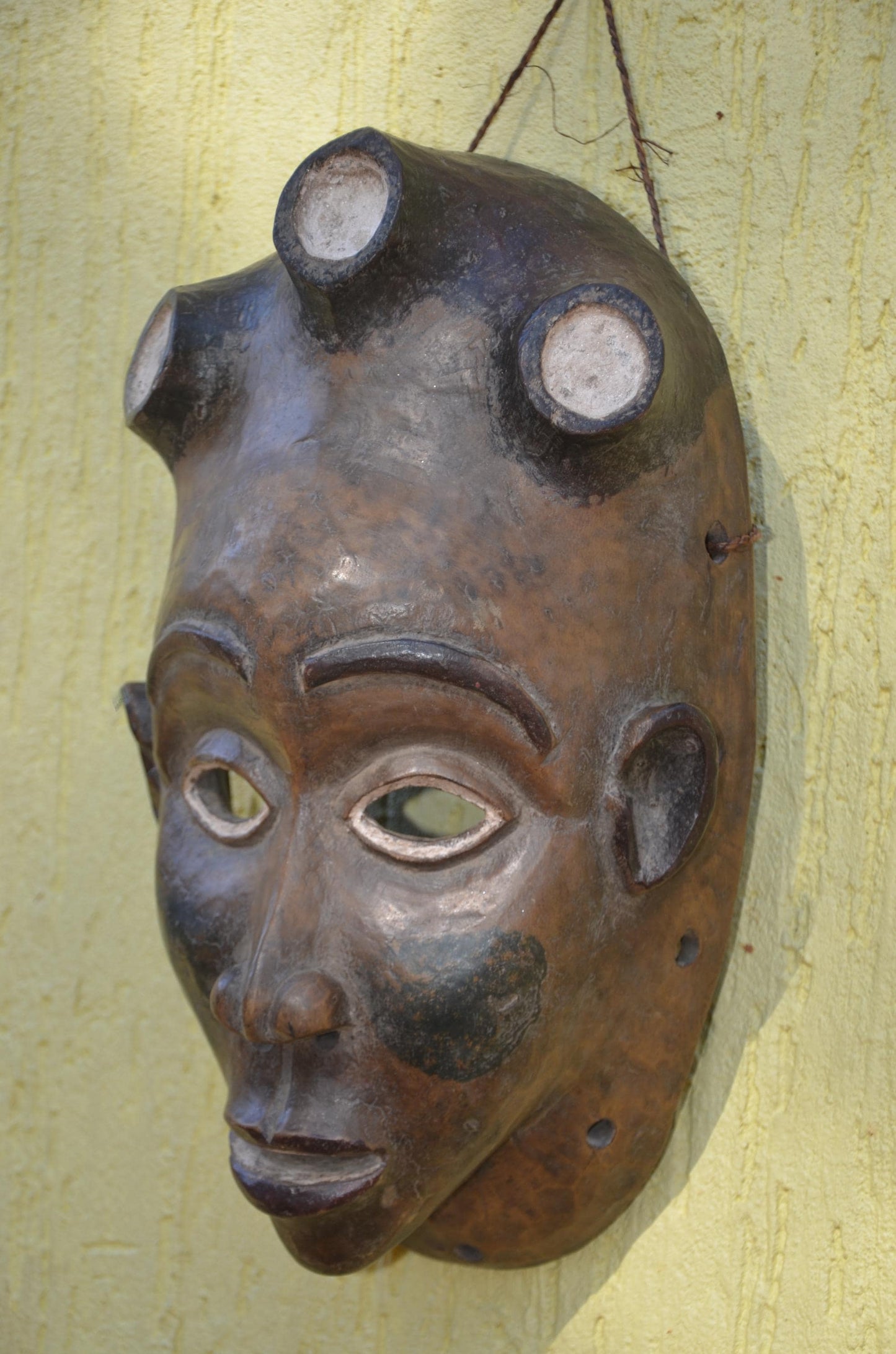 Baule Mask – 17" Hand-Carved Wood Mask – Ivory Coast Tribal Home Decor