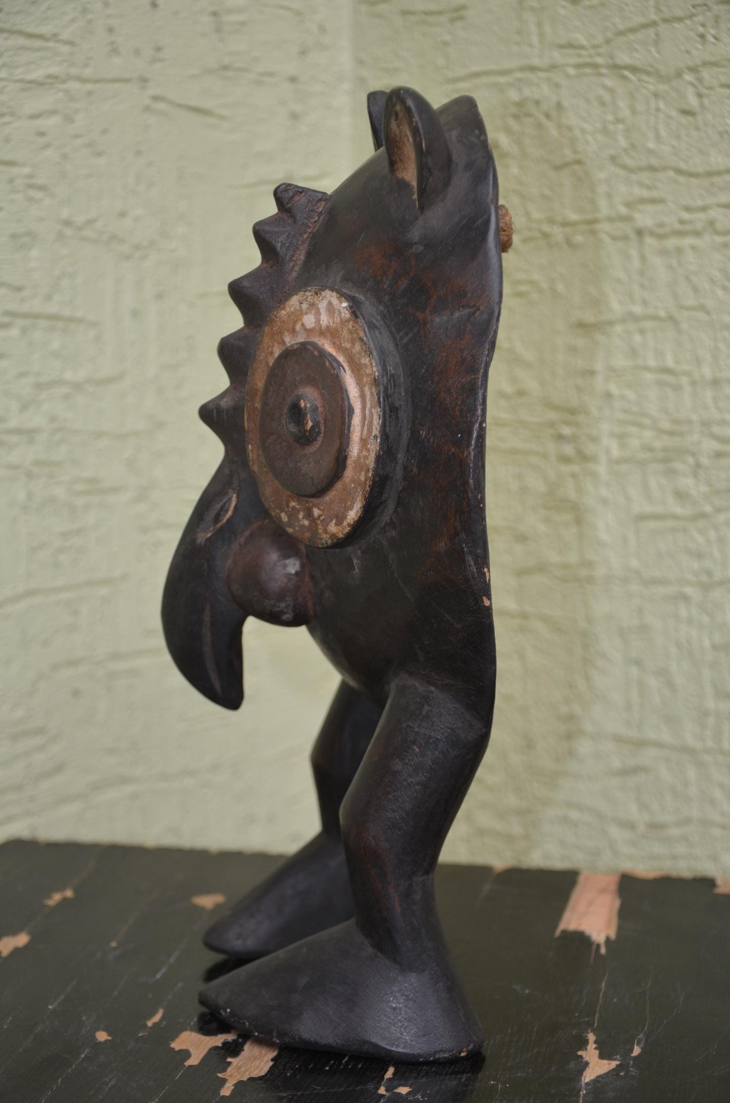 Authentic Zoomorphic Helmet Statue | Tribal Hybrid Art