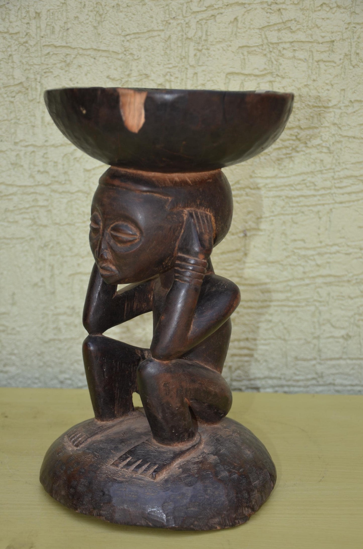 Authentic Luba Wooden Caryatid Stool | Congolese Art