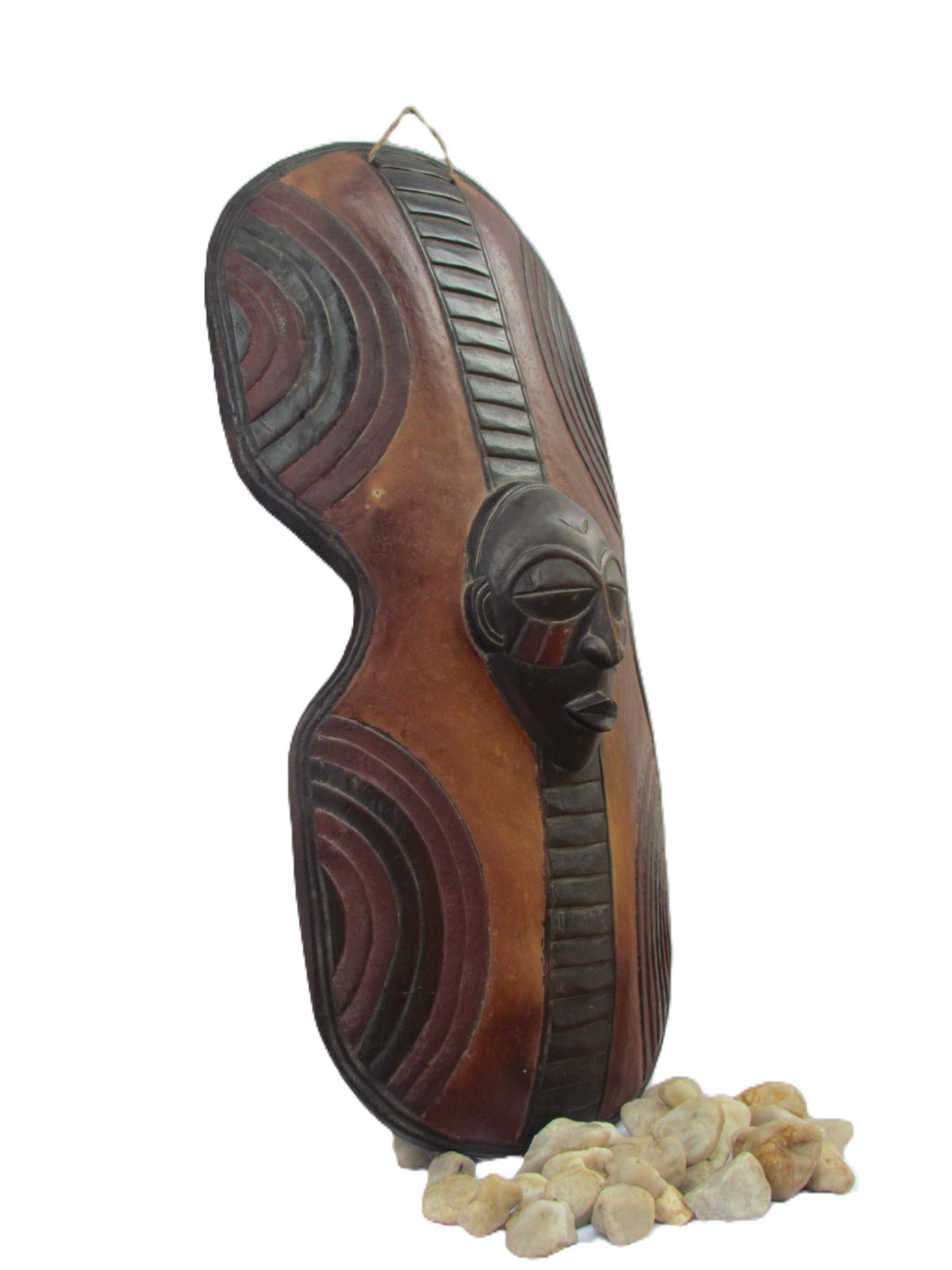 Chokwe Shield Wall Art | Handcarved African Decor | Tribal Wood Shield | Congo Art