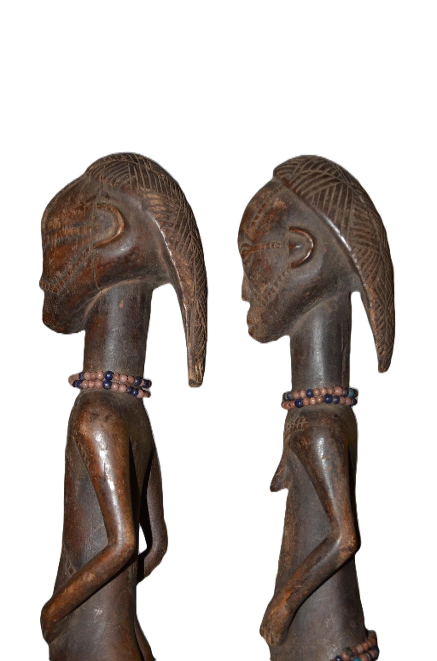 Tabwa Couple Statue | Authentic African Ancestral Art | Tribal Wood Carving