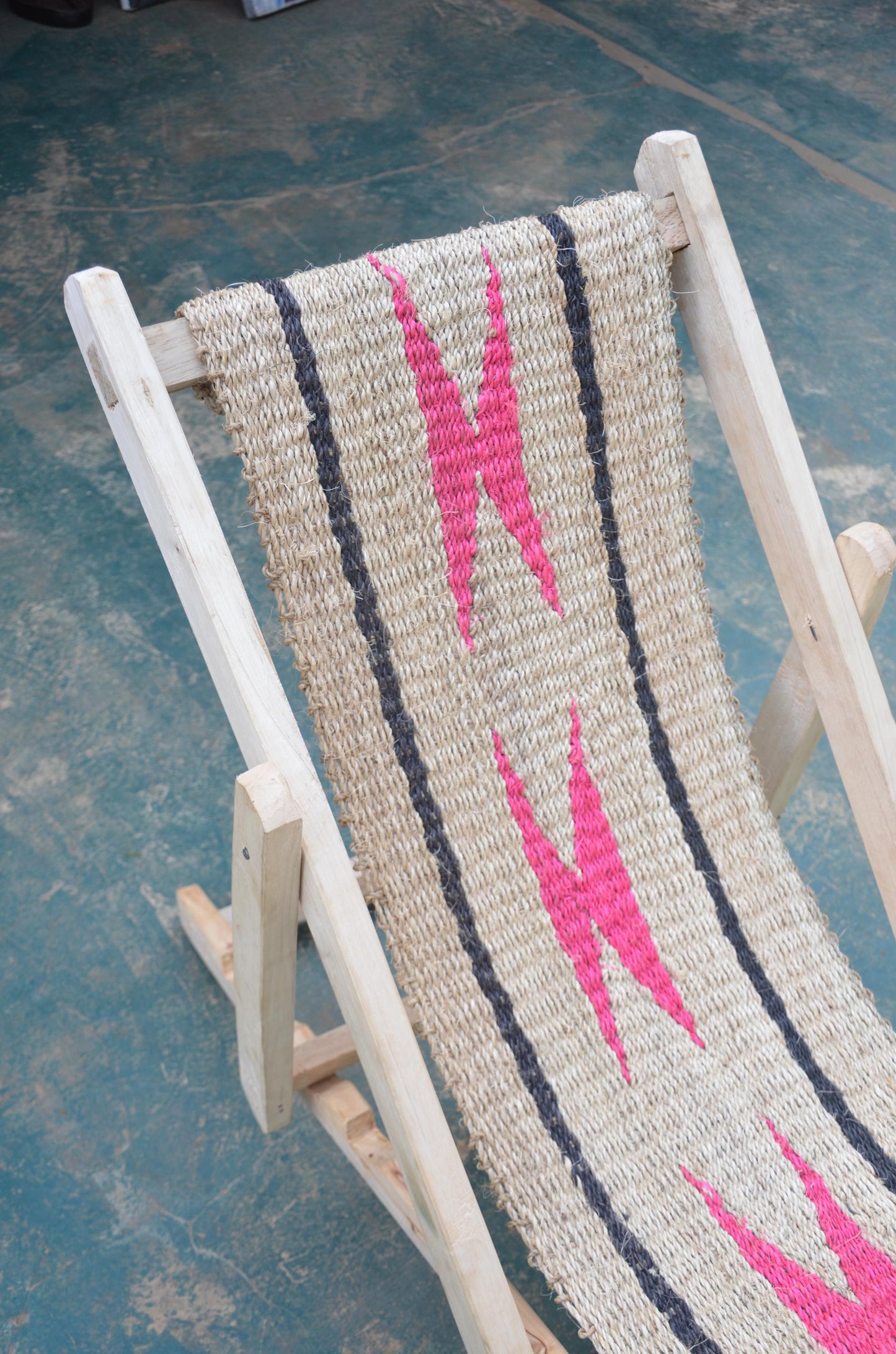 Hand-Woven African Sling Chair | Modern Bohemian Deck Chair