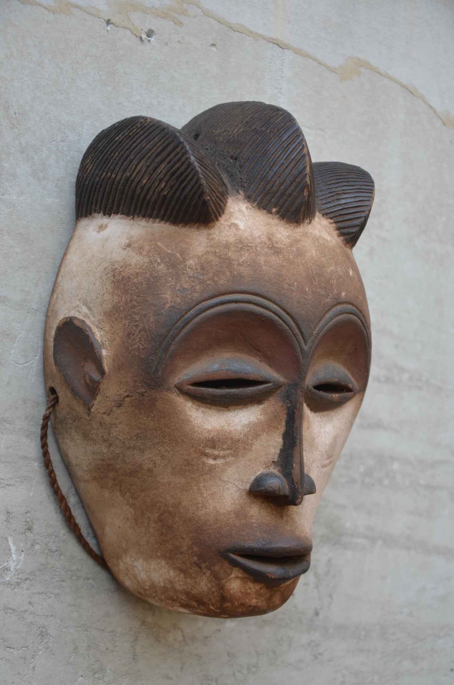 Luba Mask – 12" Hand-Carved Wood Wall Art – Congo Tribal Home Decor