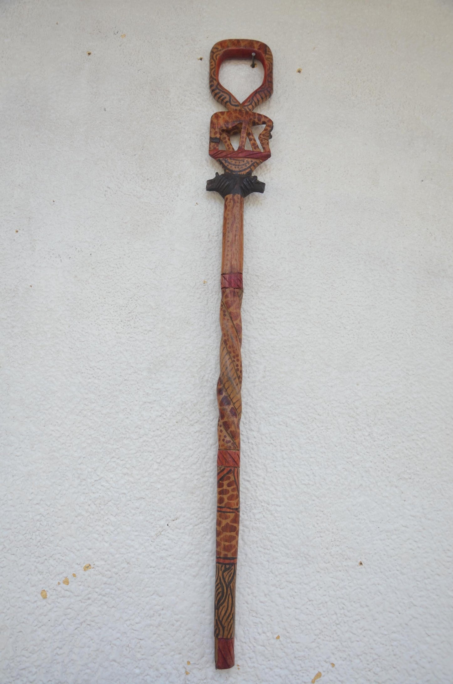 Handcrafted African Royal King's Walking Stick | Traditional Wooden Cane and Staff