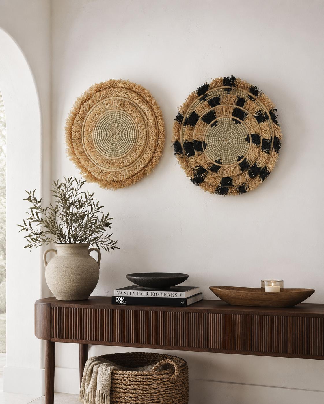 Ubuhivu Wall Art Set | Hand-Carved Wood Panels | Pair of Rwandan Decor