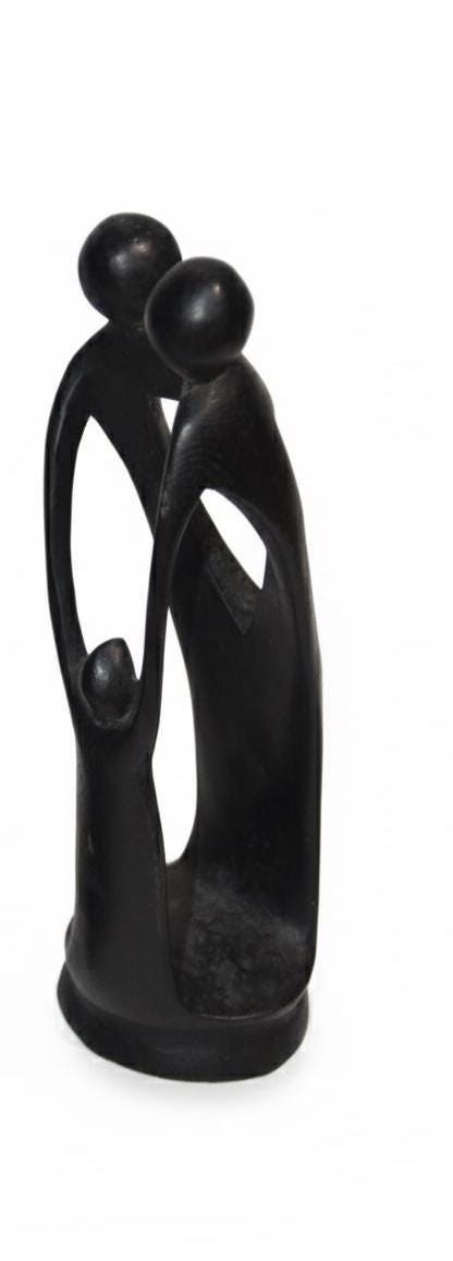Rwandese Abstract Family – Hand-Carved Wooden Sculpture