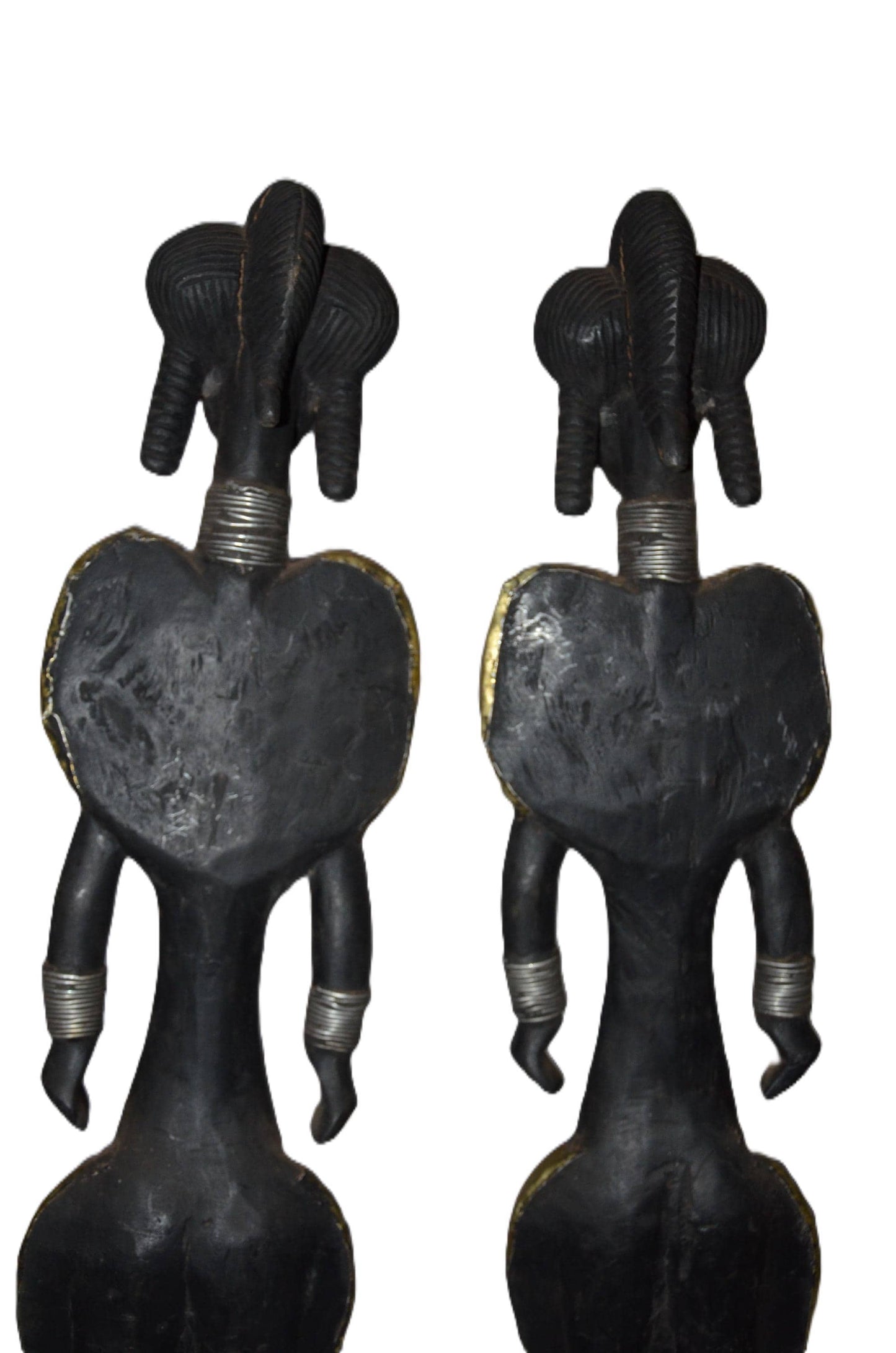 Chokwe Couple Statue – 25" Hand-Carved Wood Ancestor Unity Figure – Tribal Art.