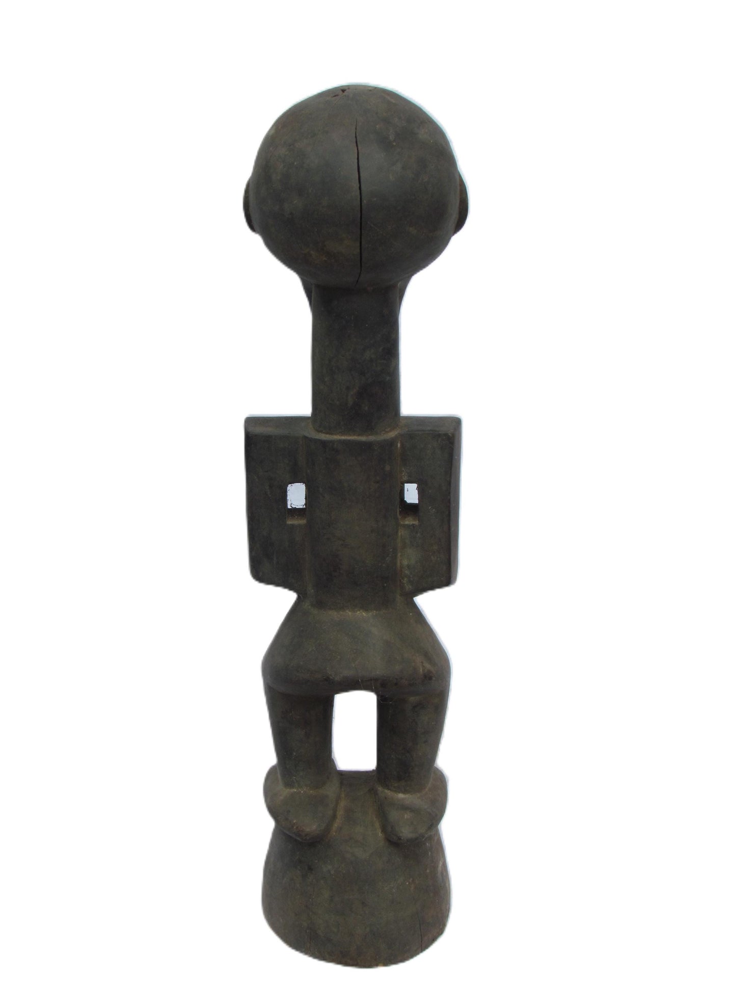 Male Songye Statue – 24" Hand-Carved Wood Congo Power Figure – Tribal Decor