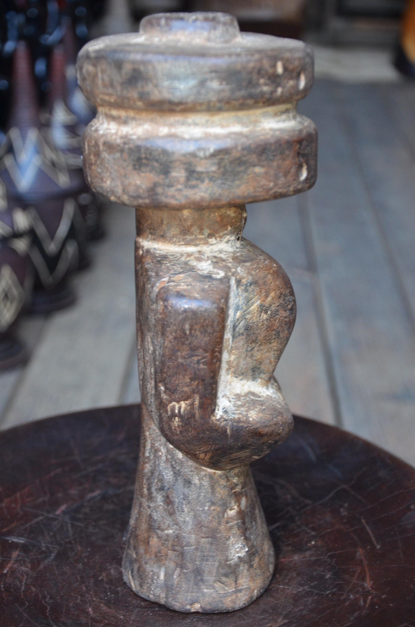 Authentic Lega Figure | Double-Disc Head | Congolese Tribal Sculpture