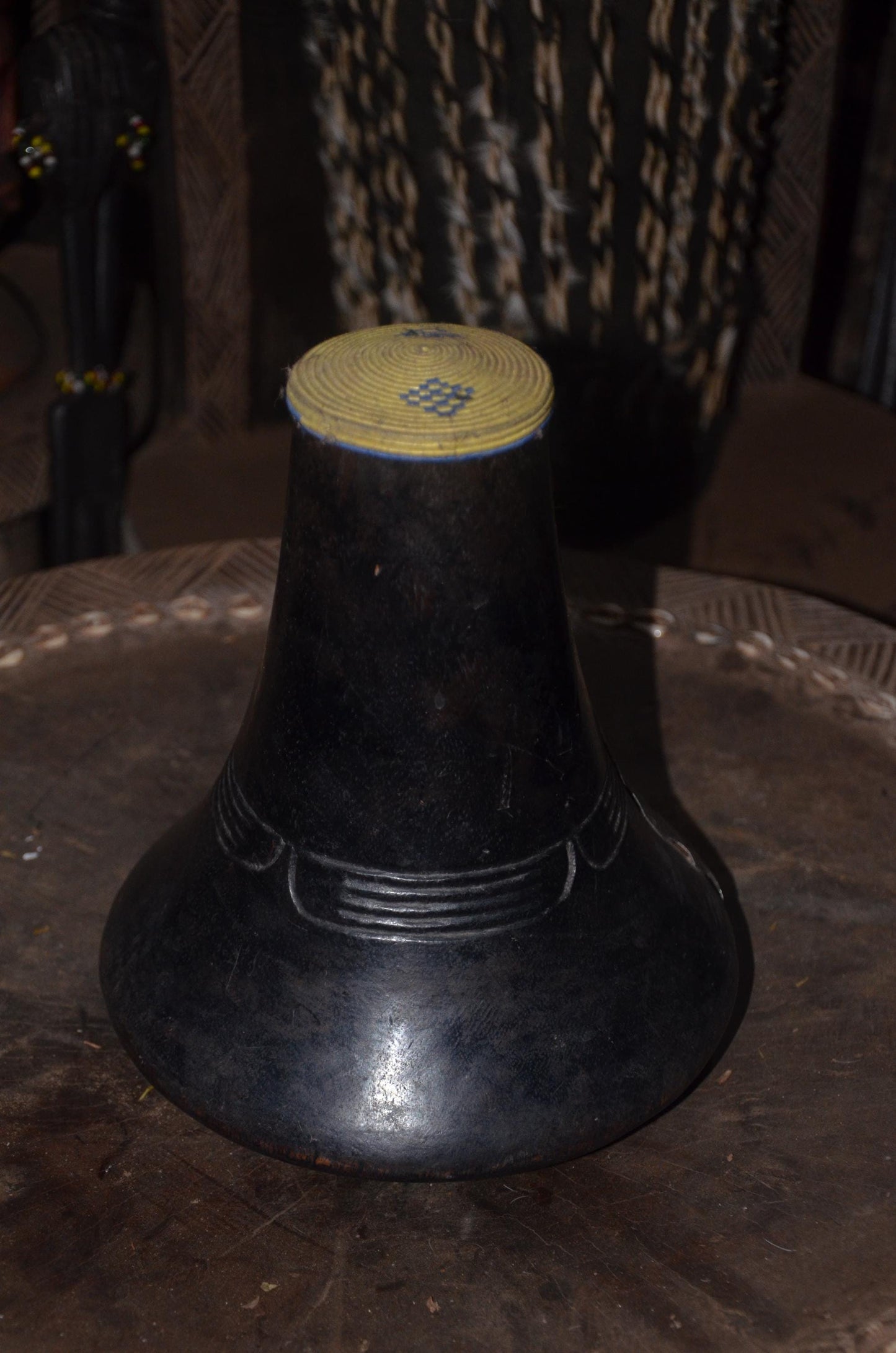 Traditional Rwandan Icyansi Wooden Milk Container | Hand-Carved Heritage Dairy Art