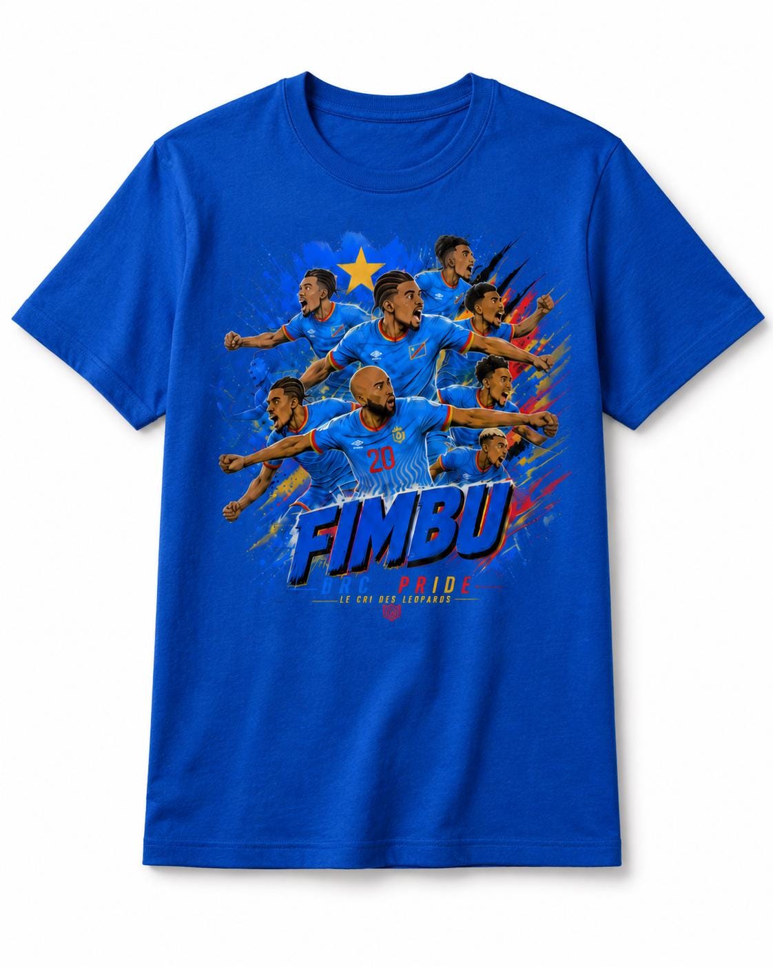 Fimbu DRC Pride T-Shirt, Congo Les Leopards Shirt, DRC Football Fan Tee, Congolese Soccer Shirt, Congo Pride Graphic Tee