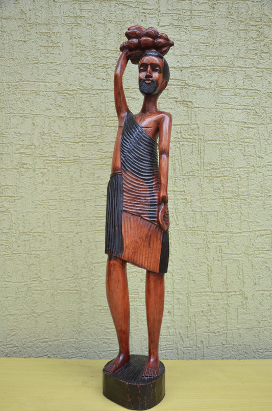 East African Wooden Male Harvester Sculpture | Tribal Art