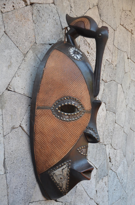 Authentic Ghanaian "Borre" Mask | Large Decorative Tribal Art