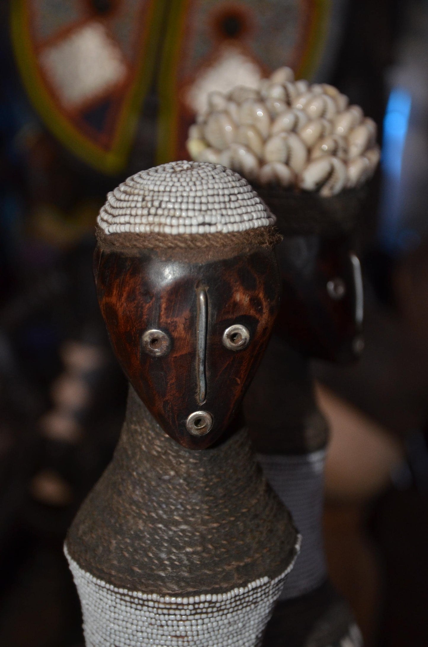 Namji Fertility Doll | Authentic Beaded Tribal Art | Cameroonian Decorative Statue