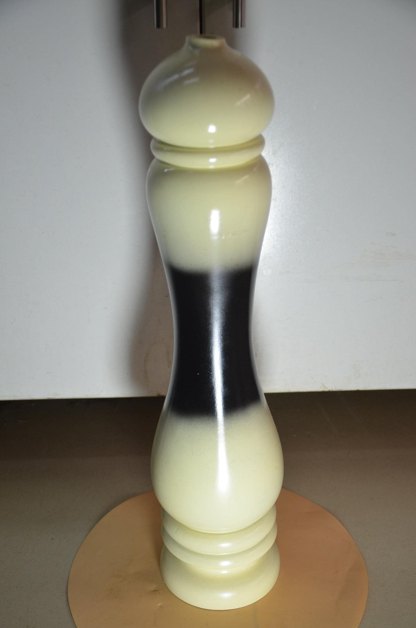 Wood Floor Vase – Black & Cream Totem Spindle Vase, Modern Nordic Home Decor