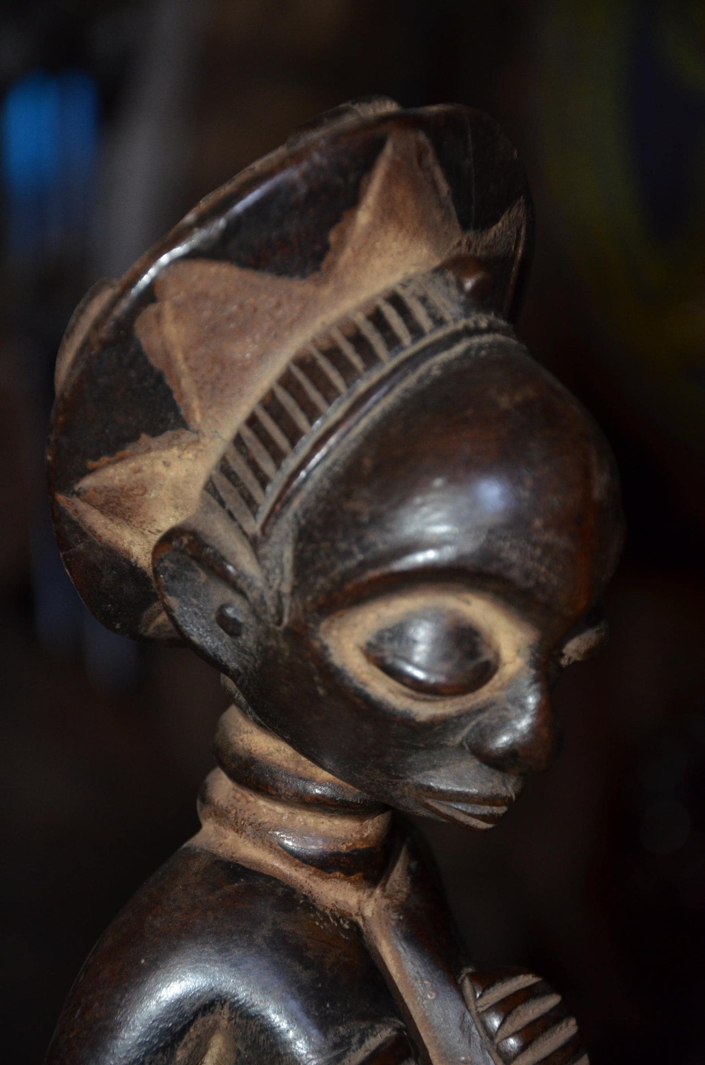 Authentic Luba Statue | Female Ancestor Figure | Hand-Carved Wood Art