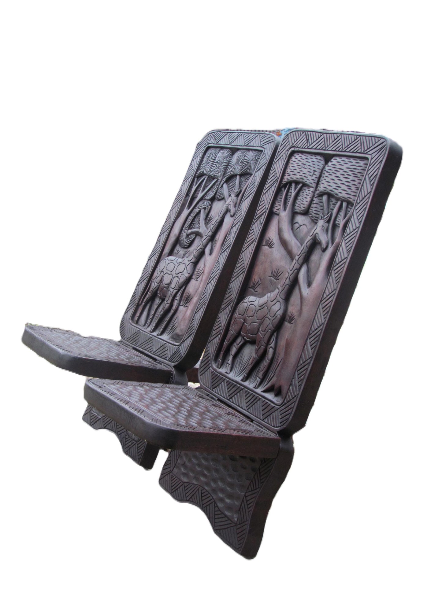 Fauteuil Kongo Tribe – Mobilier africain vintage sculpté à la main de RDC – Siège d'accouchement et de relaxation en bois