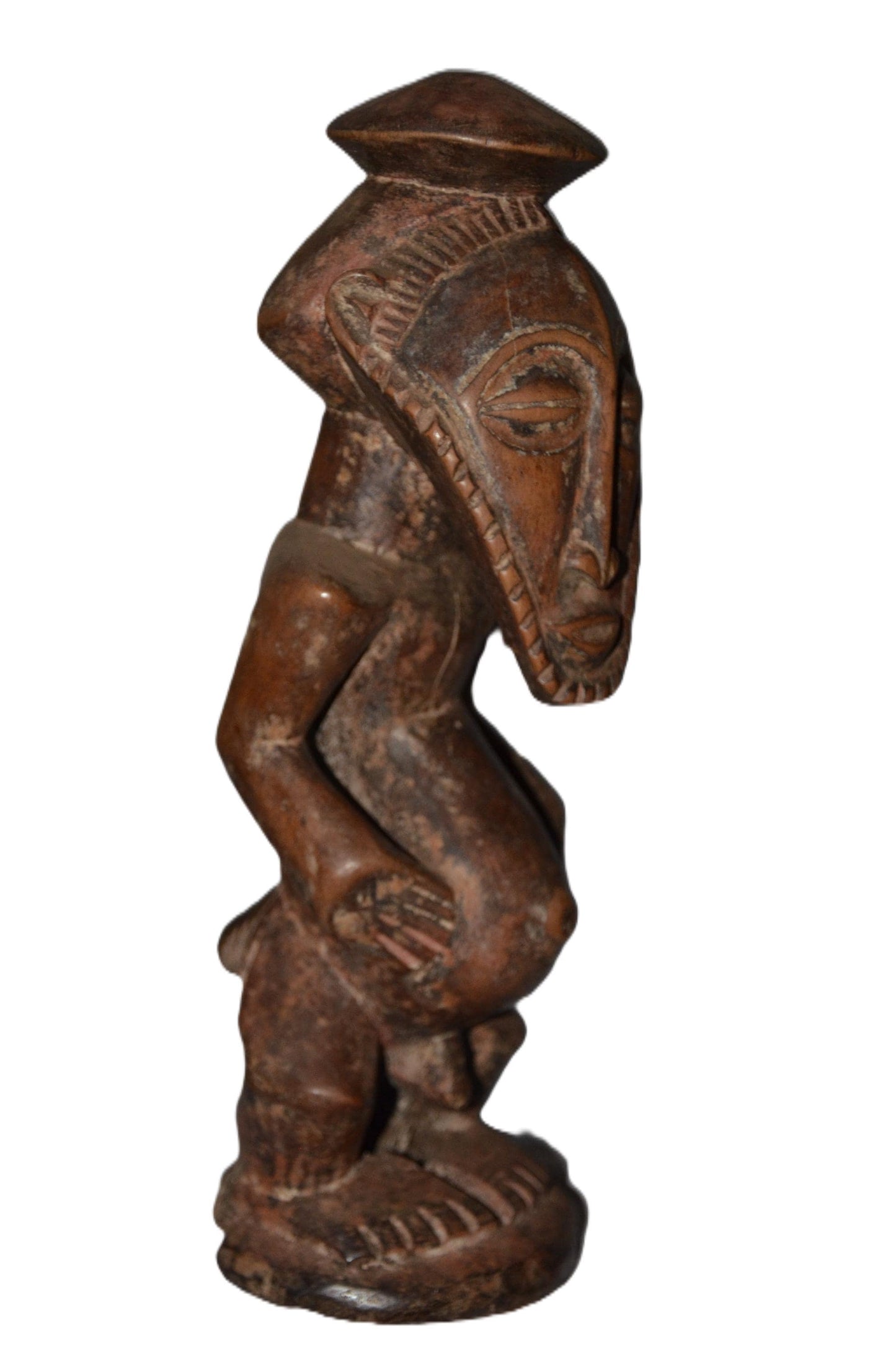 Authentic Lega Statue | Congolese Tribal Art | Hand-Carved Wood Sculpture