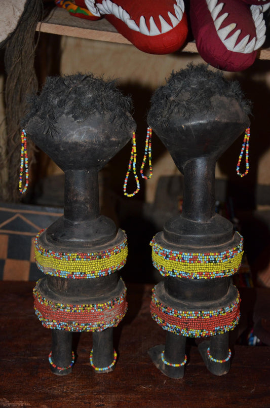 Authentic Namji Fertility Doll Pair | African Tribal Art | Dowayo