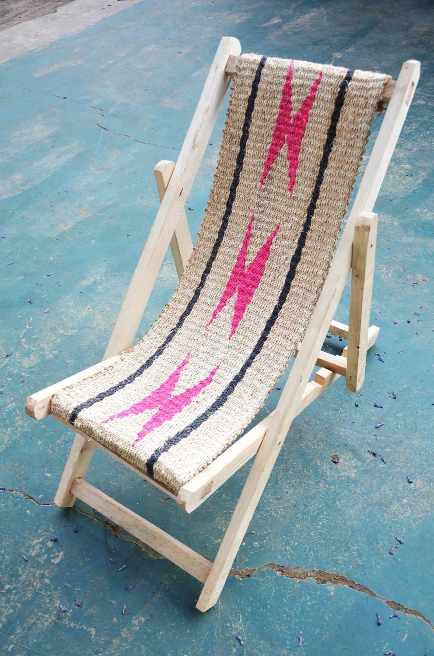 Hand-Woven African Sling Chair | Modern Bohemian Deck Chair