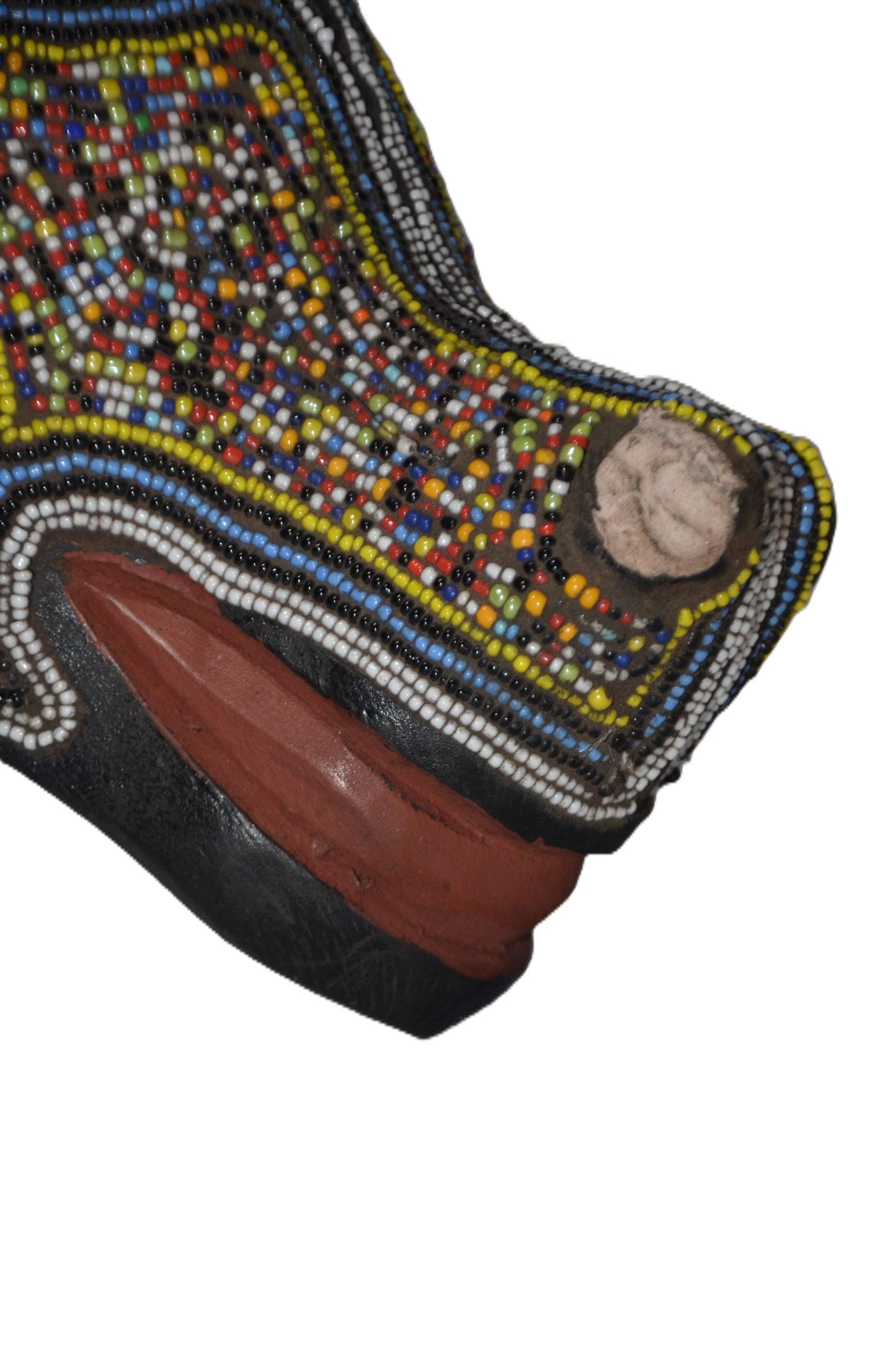 Handcrafted Kumu Beaded Antelope Mask – African Tribal Wall Decor, Handmade Art