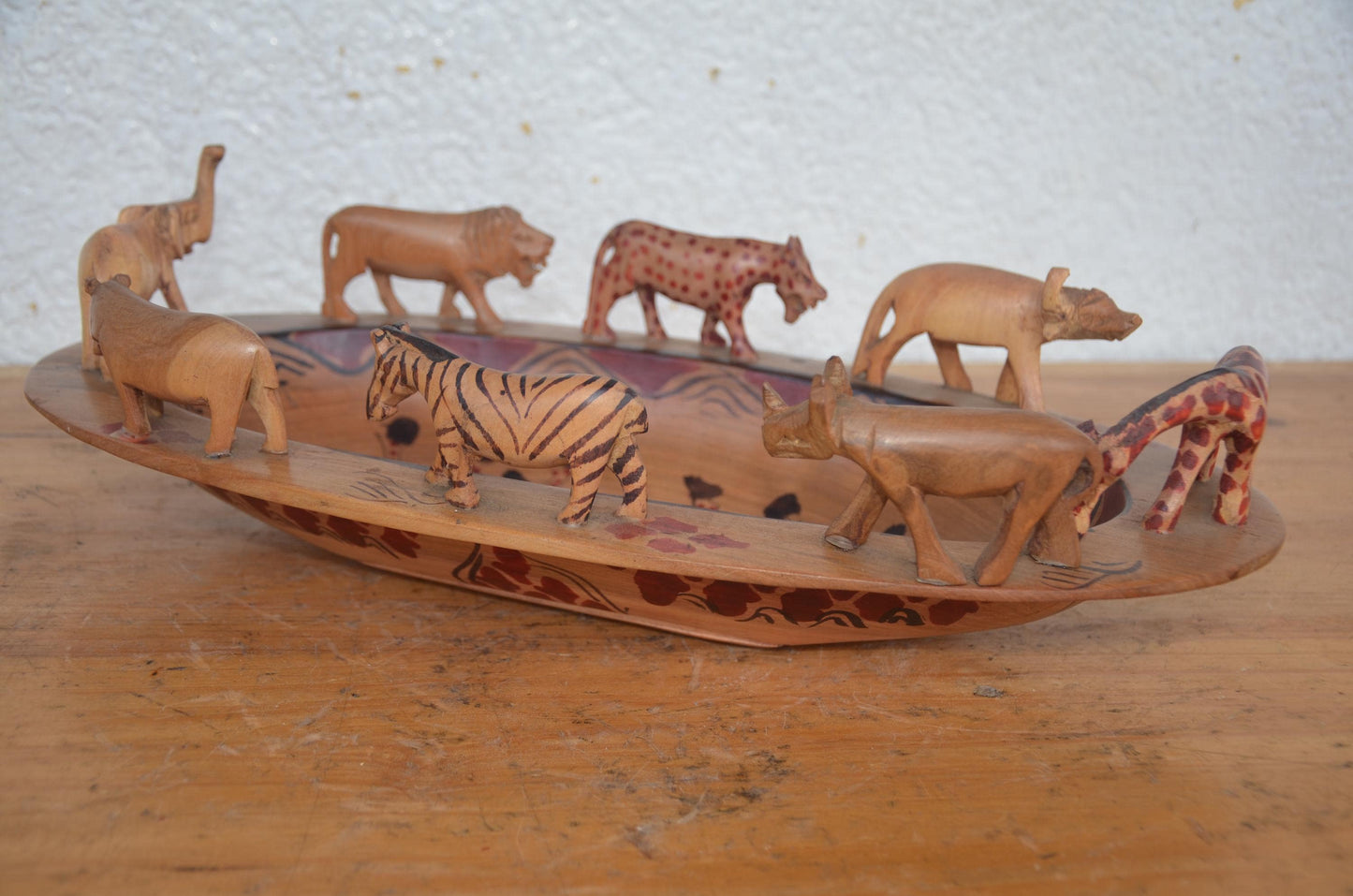 Hand-Carved Wildlife Wooden Fruit Bowl Set | Artisan African Decorative Bowls