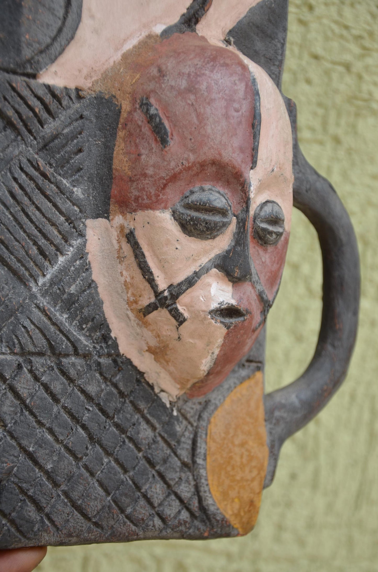 Authentic Large African Polychrome Mask Panel | Tribal Art