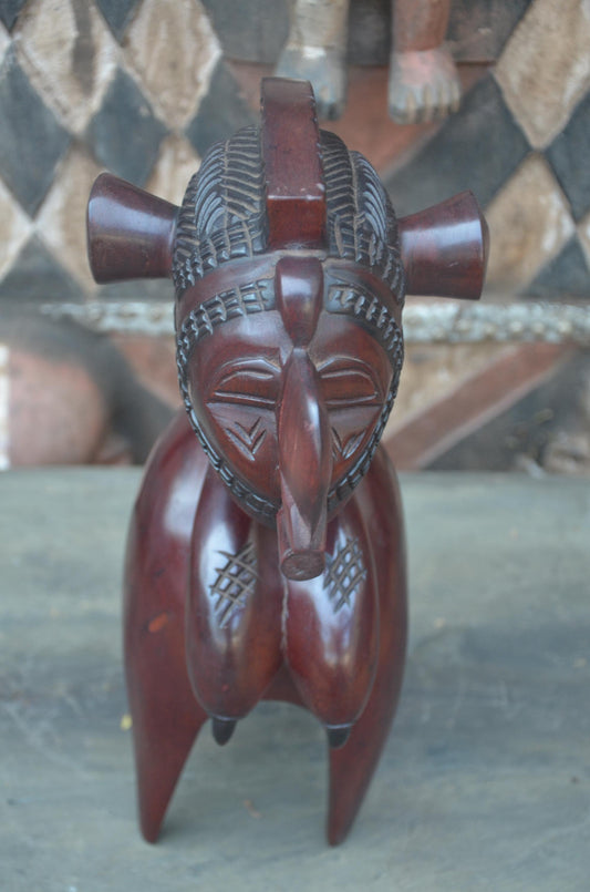 Authentic African Nimba Fertility Wood Sculpture | Baga Art