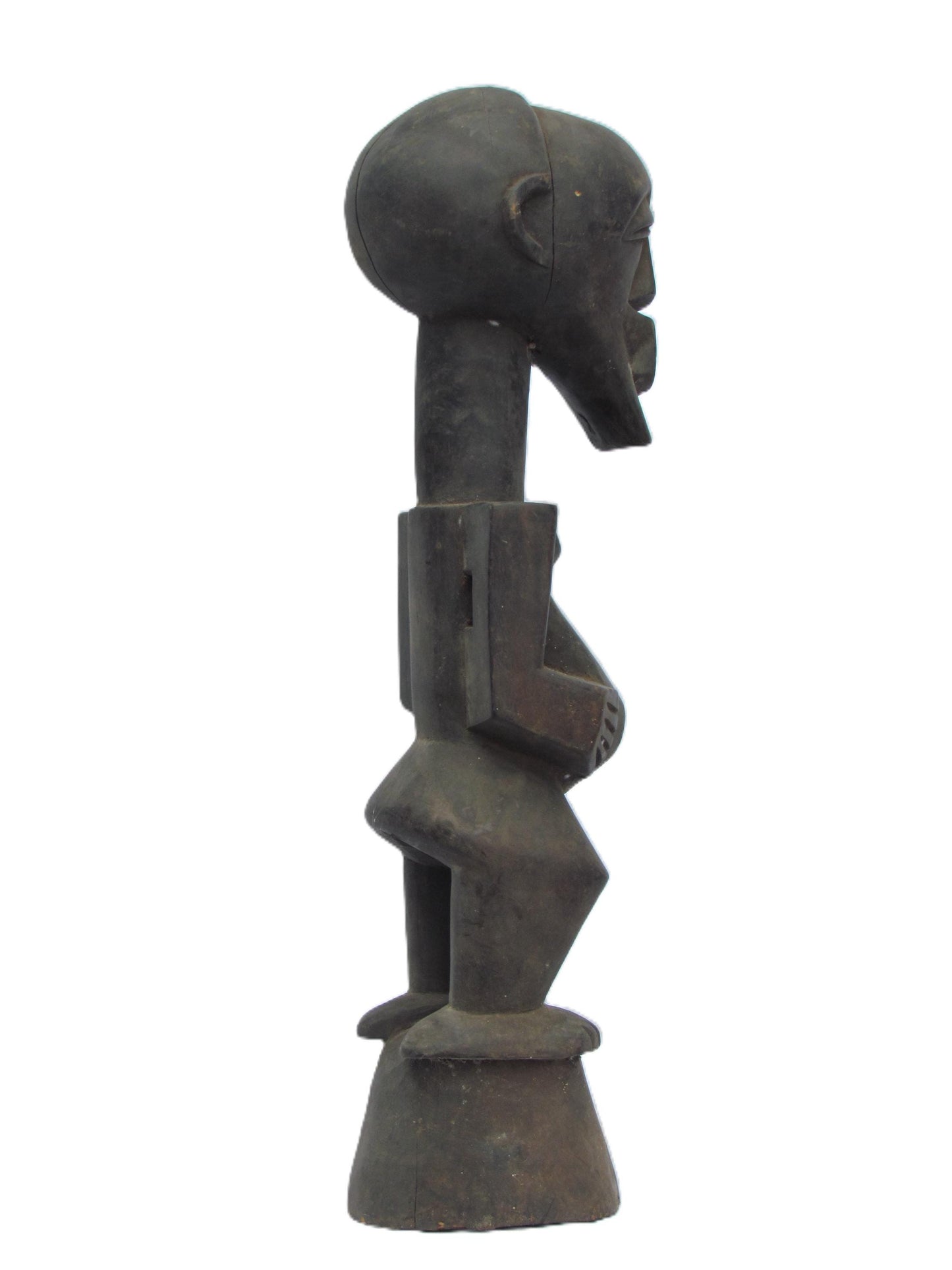 Male Songye Statue – 24" Hand-Carved Wood Congo Power Figure – Tribal Decor