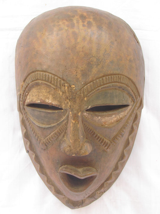 Hand carved wall hanging African traditional wooden mask from D.R.C