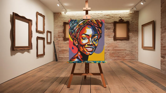 Toile murale colorée représentant une femme africaine | Portrait africain audacieux | Décoration d'intérieur afrocentrique | Cadeau unique pour elle | Prêt à accrocher
