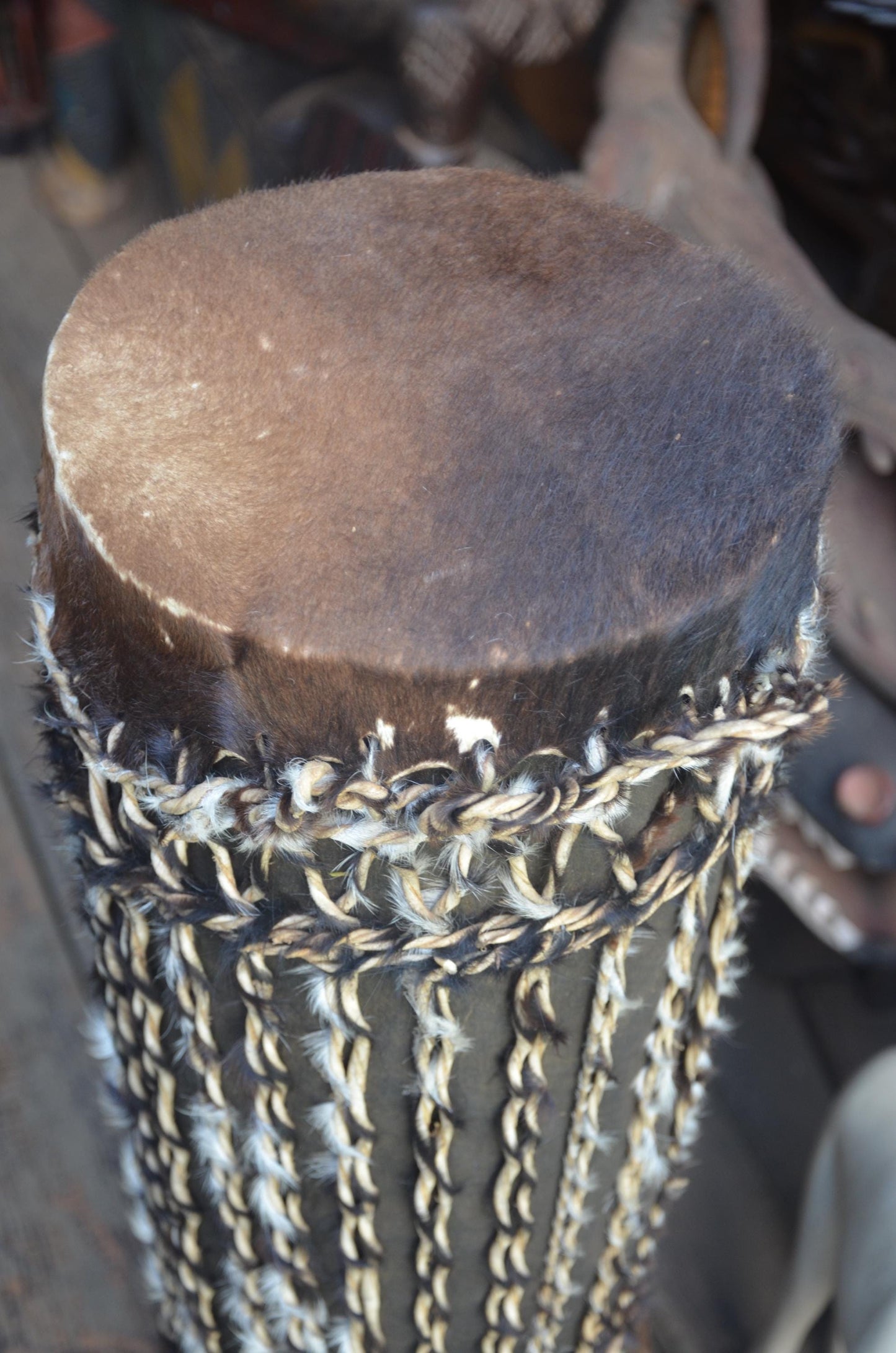 Slender Rwandan Drum | Tall Hand-Carved Percussion | Elegant African Wood Art