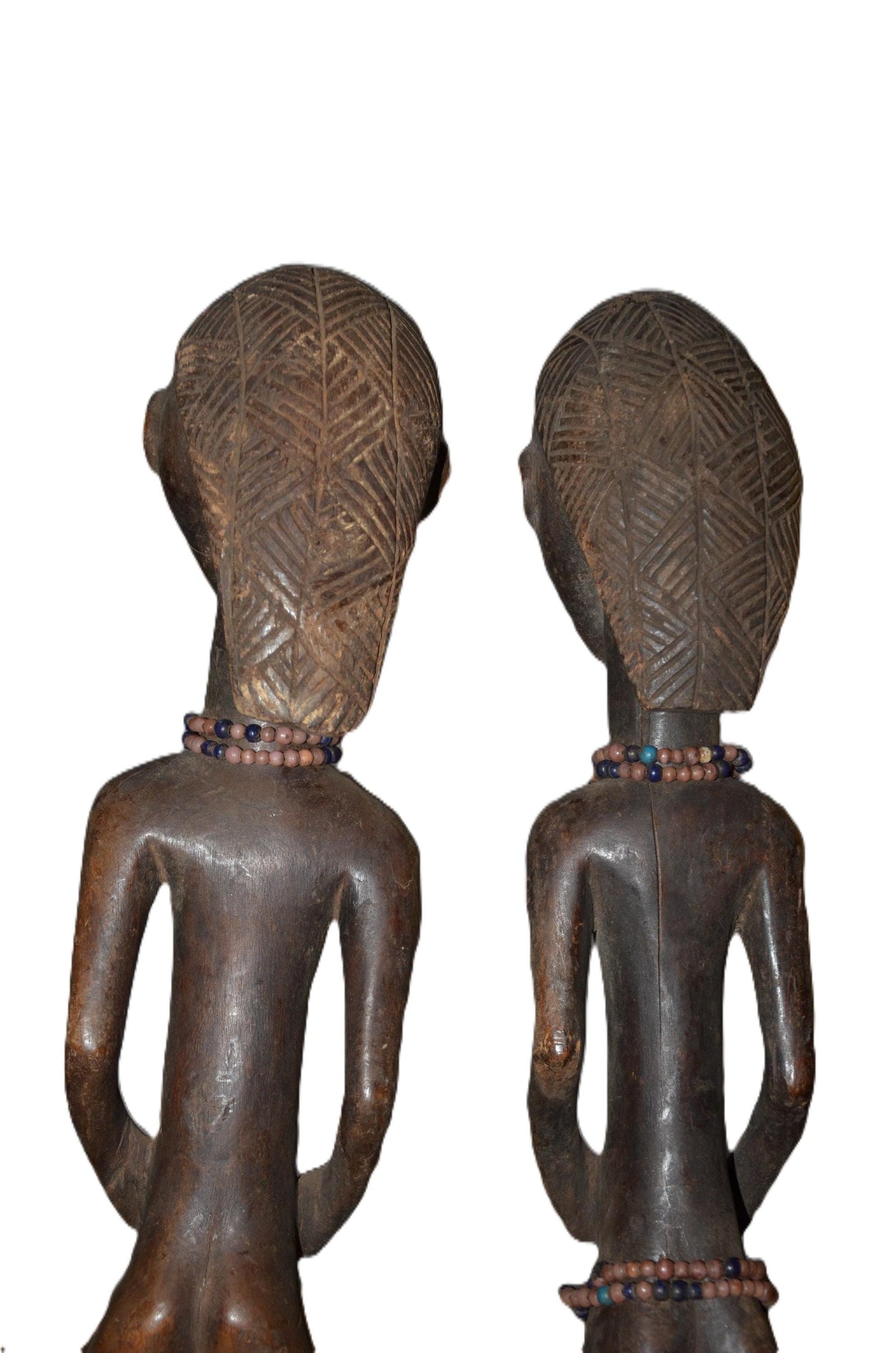 Tabwa Couple Statue | Authentic African Ancestral Art | Tribal Wood Carving