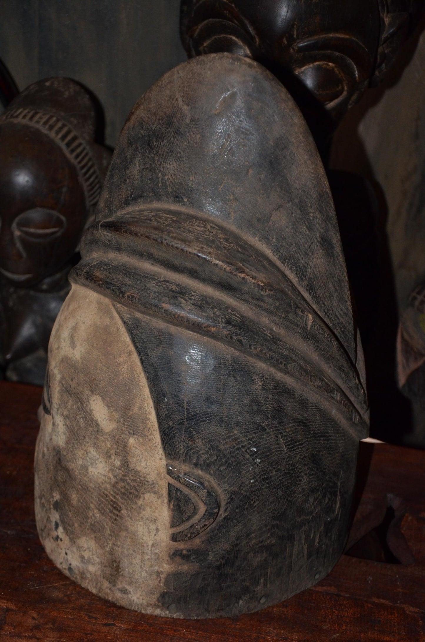 Authentic Luba Songye Helmet | Kikashi Female Spirit | Tribal Art Sculpture-269