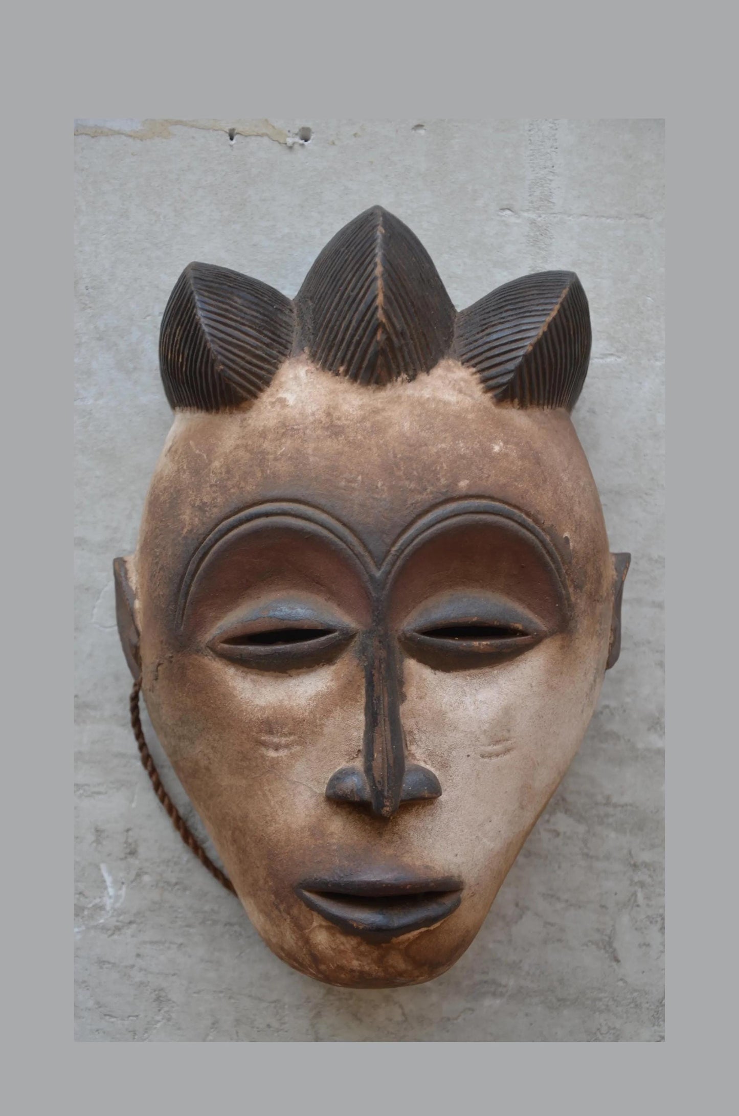 Luba Mask – 12" Hand-Carved Wood Wall Art – Congo Tribal Home Decor