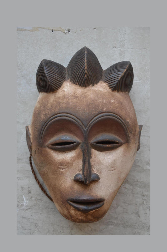 Luba Mask – 12" Hand-Carved Wood Wall Art – Congo Tribal Home Decor