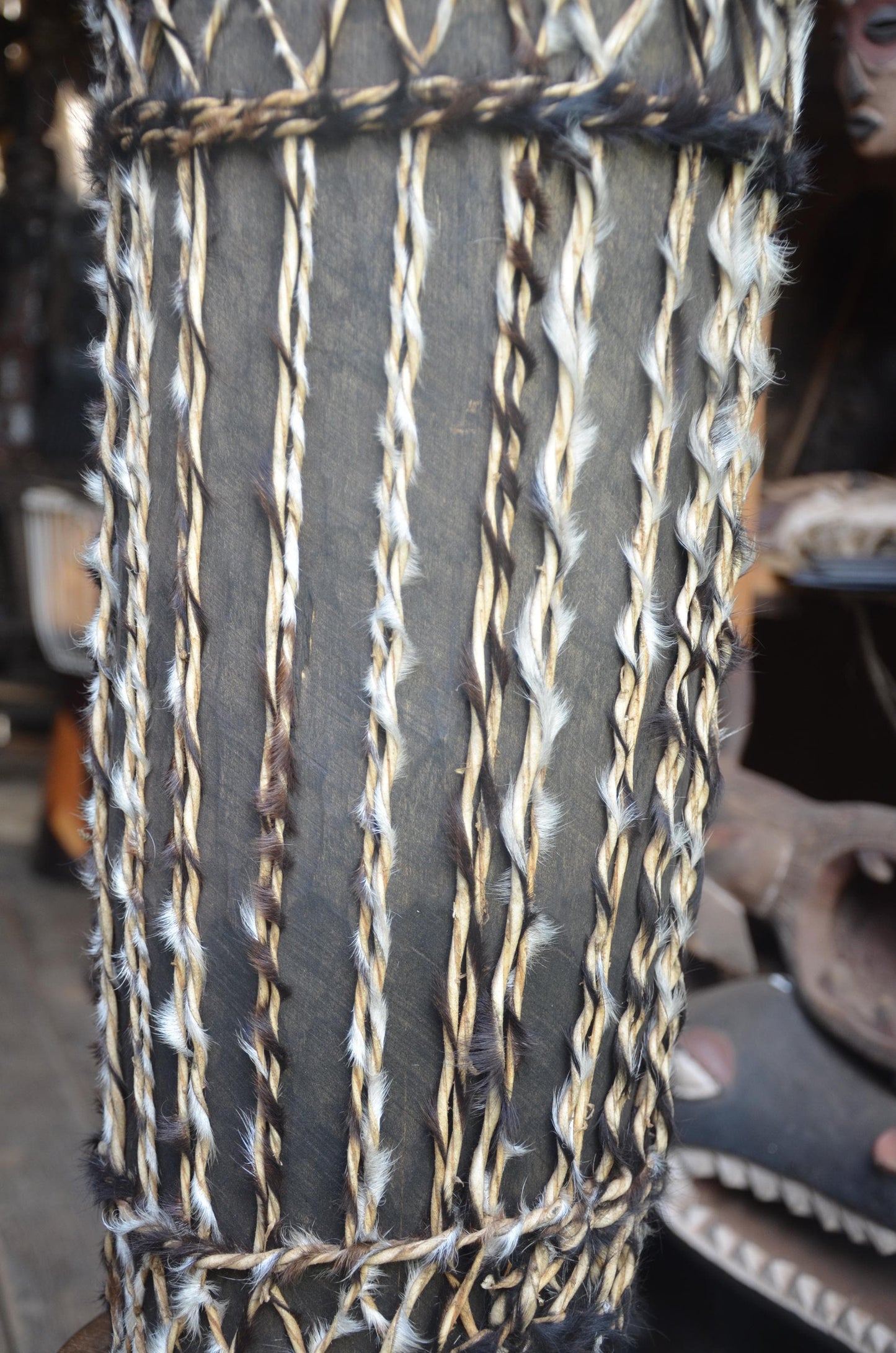 Slender Rwandan Drum | Tall Hand-Carved Percussion | Elegant African Wood Art