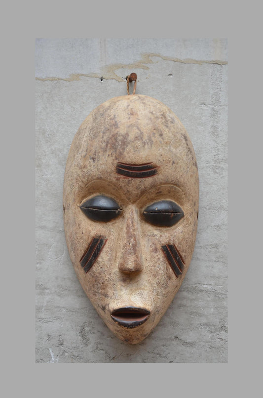 Fang Mitsogo Mask – 12" Hand-Carved Wood Wall Art – Gabonese Tribal Decor