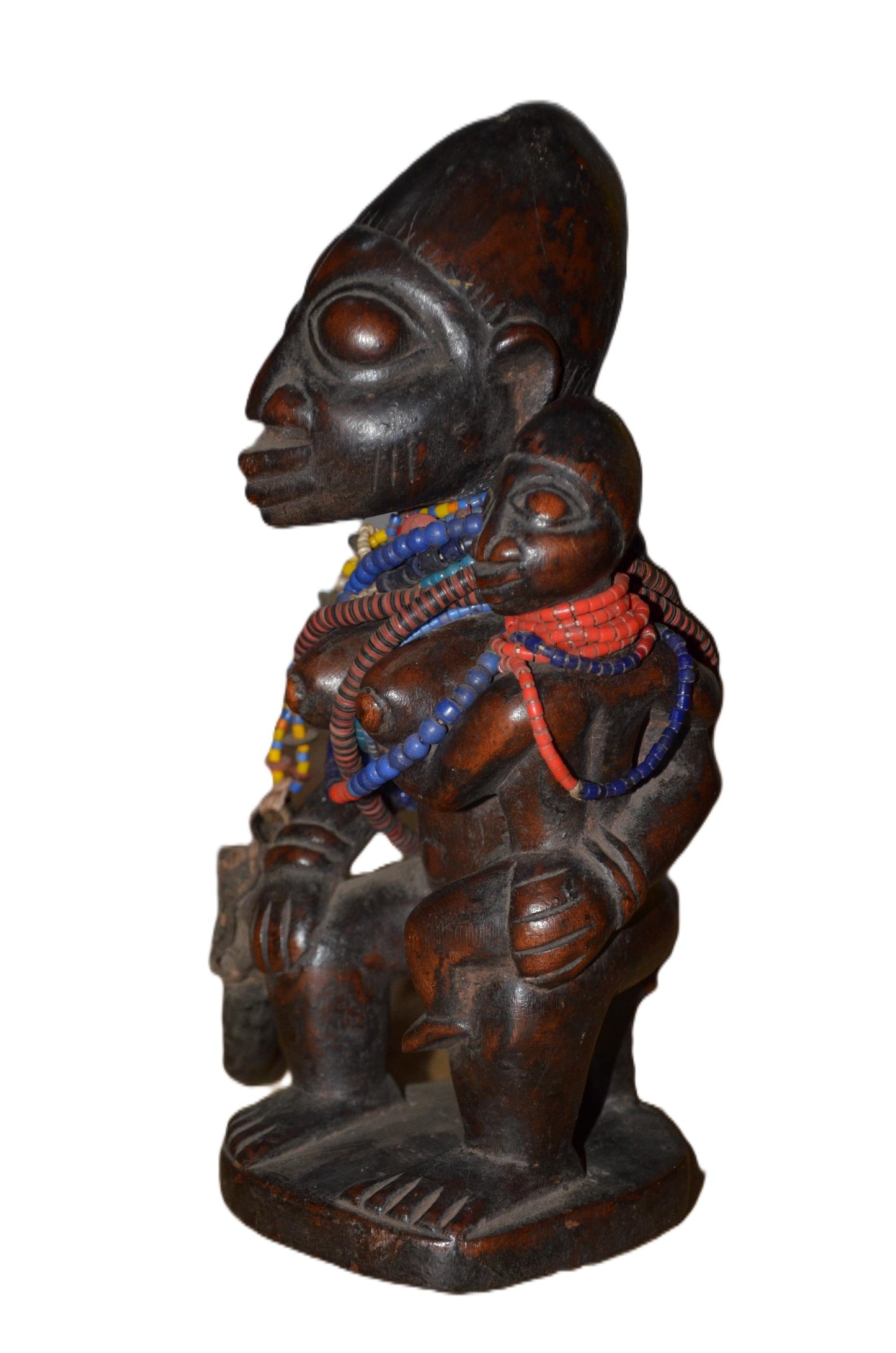 Authentic Yoruba Mother Statue | Nigerian Fertility Figure | Tribal Art