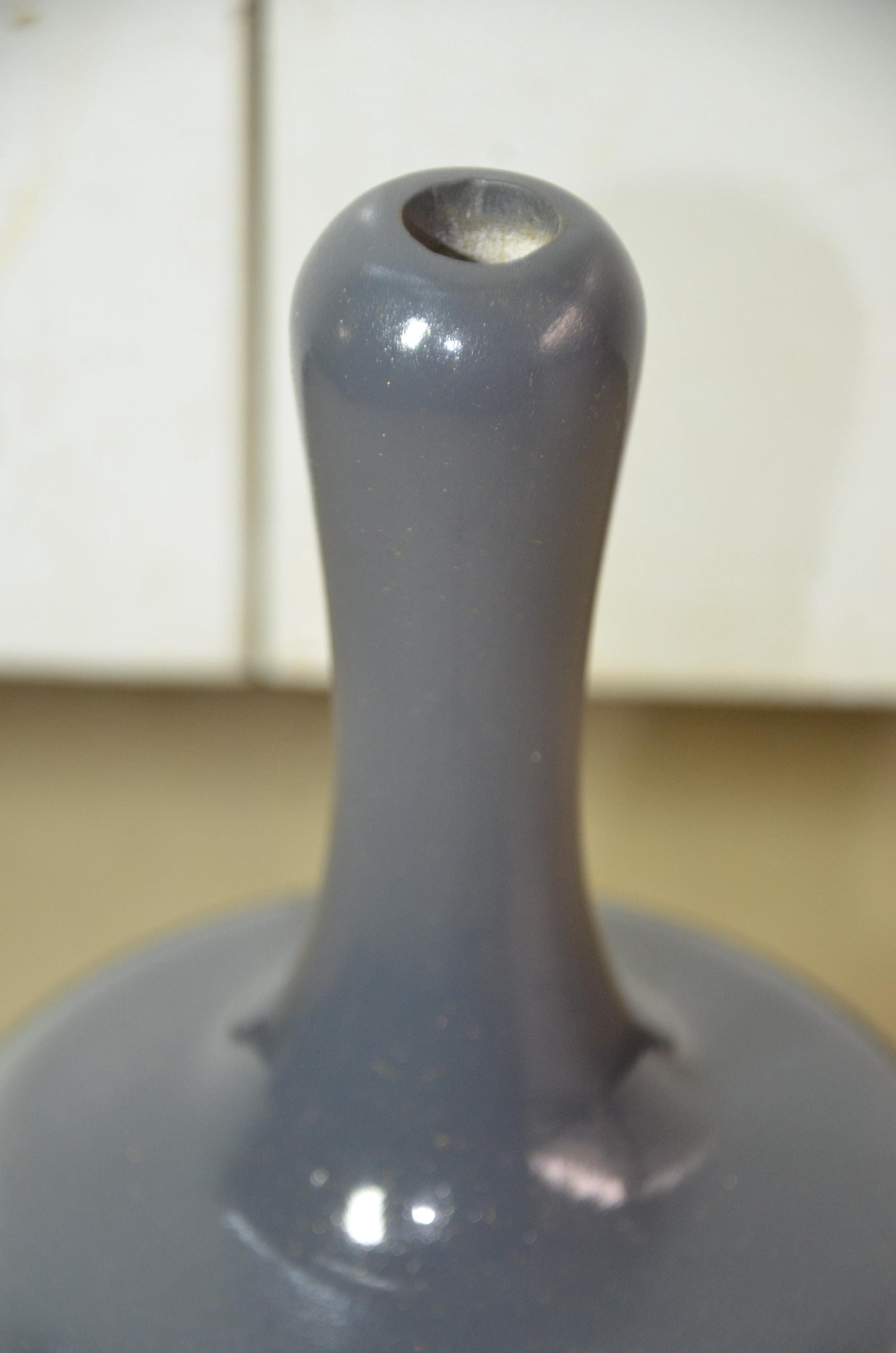 Tall Wooden Floor Vase | Charcoal Grey and Cream Long Neck Bottle Vase | Modern Nordic Home Decor Accent | Minimalist Handcrafted Wood Art