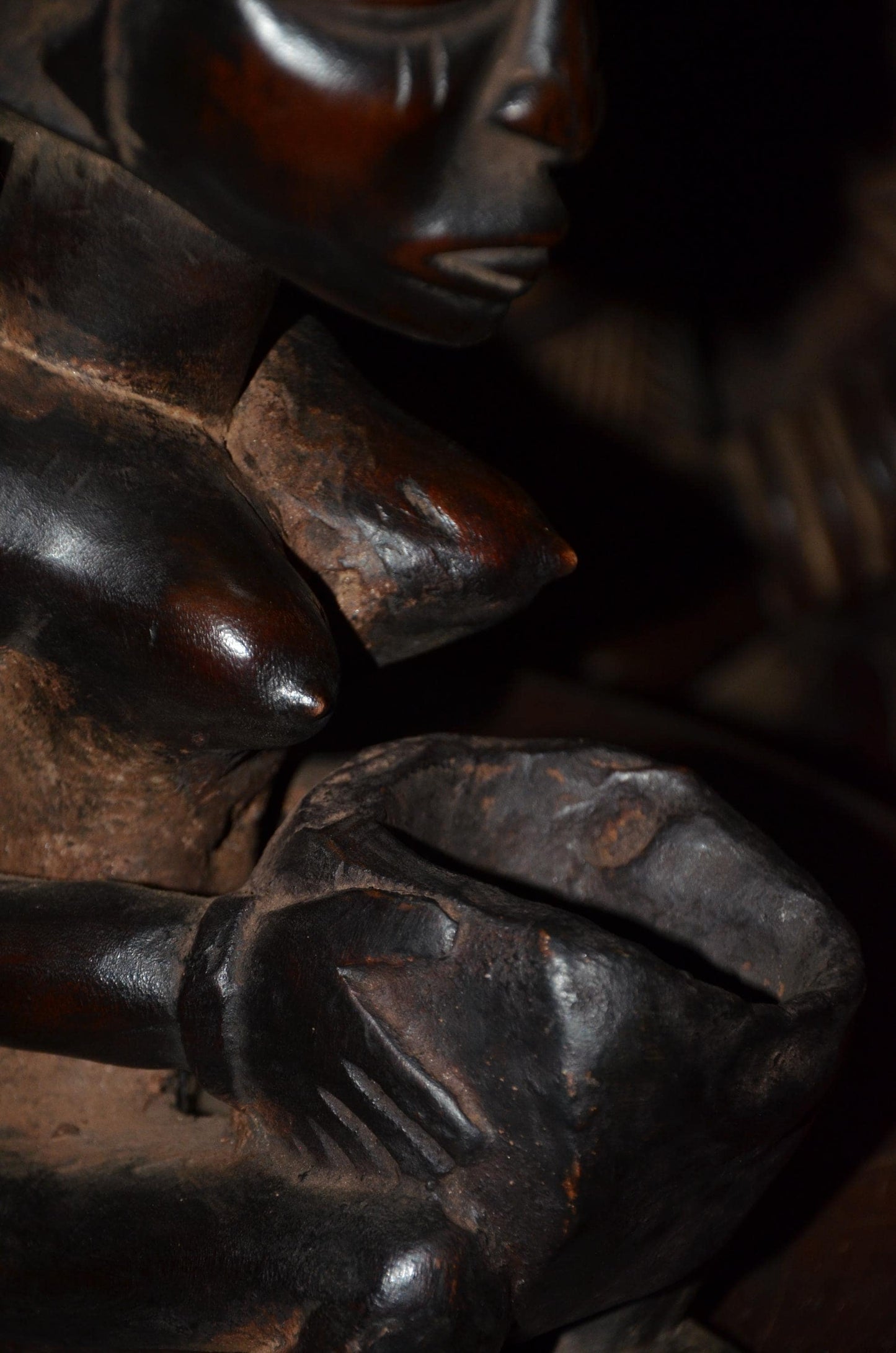 Authentic Luba Kneeling Figure | Mboko Bowl Bearer | Congolese Tribal Art