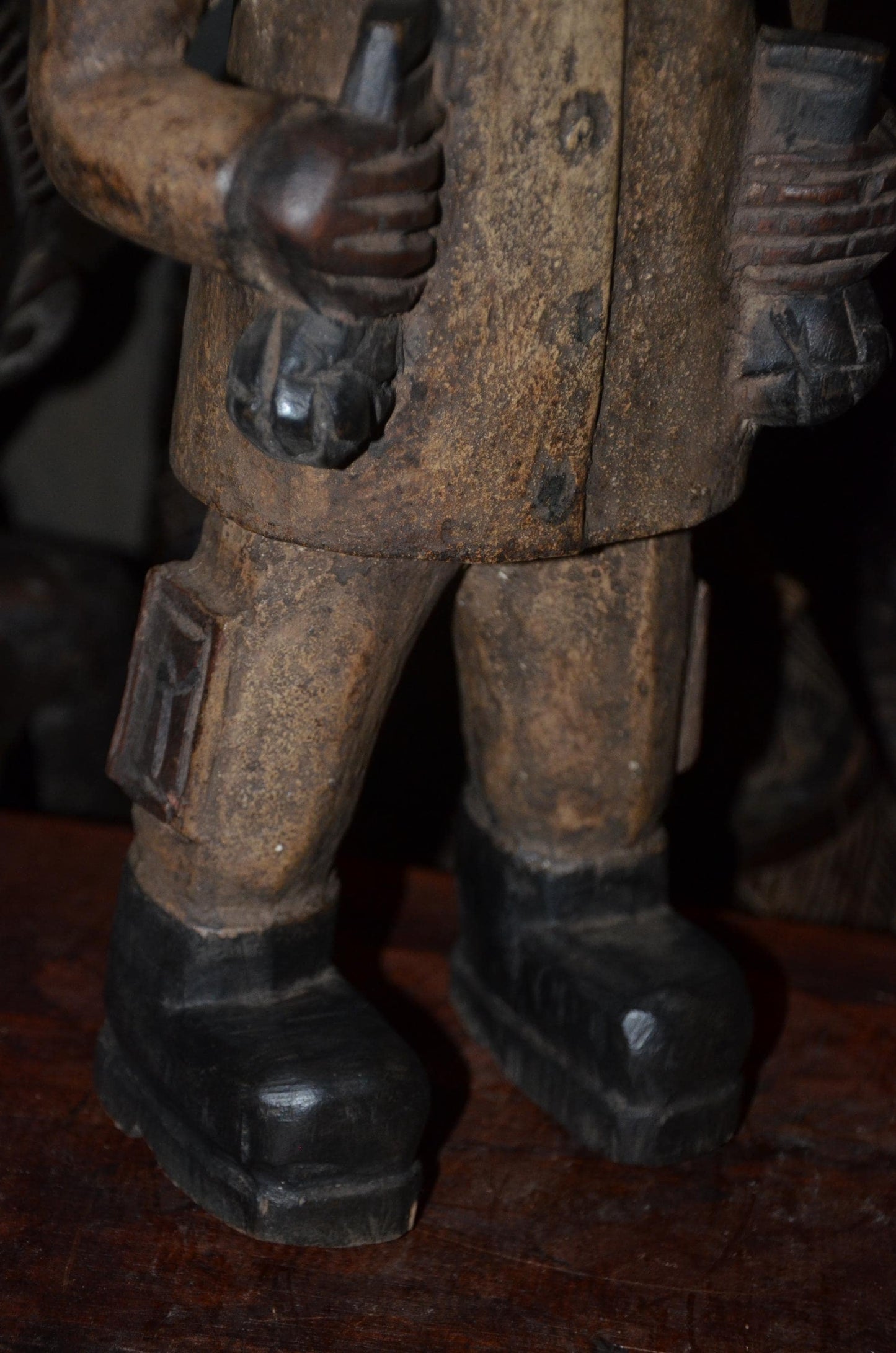 Colonial Era Wood Statue | Tax Collector Figure | Congolese Tribal Art