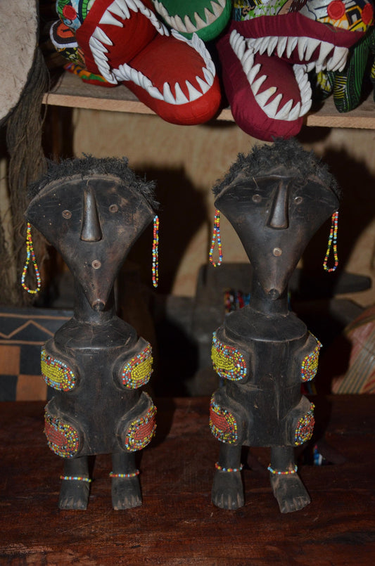 Authentic Namji Fertility Doll Pair | African Tribal Art | Dowayo